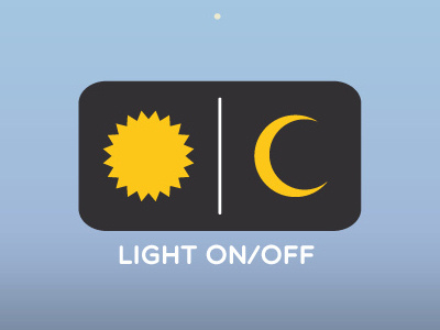 Turn on/off the light buttons day icons light moon night sun