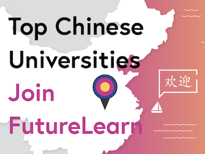 FutureLearn in China boat china map waves welcome