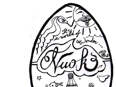 Nuok Easter egg handwriting illustration