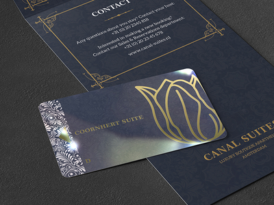 Canal Suites NL amsterdam apartment branding card classic elegant identity luxury print travel