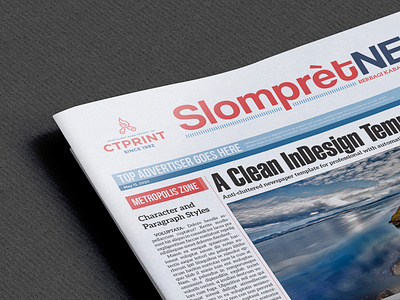 Slompret clean design columnar creative market design editorial etsy indesign koran layout newspaper press print template