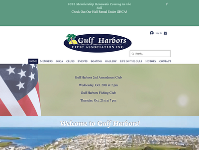 Gulf Harbors Civic Association website design cms nonprofit web design wix