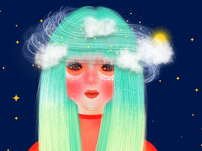Space girl girl illustration illustration