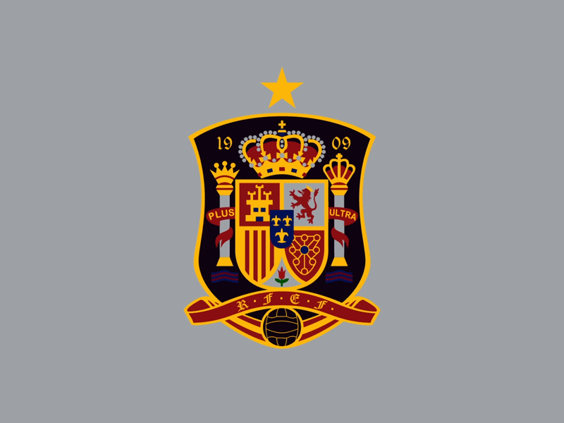 Spain National Football Logo Animation 2020 2d animation euro football gif graphic motion logo
