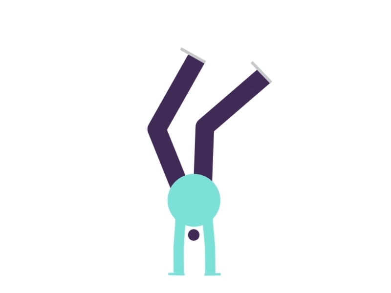 Handstand man animation character gif handstand pushing