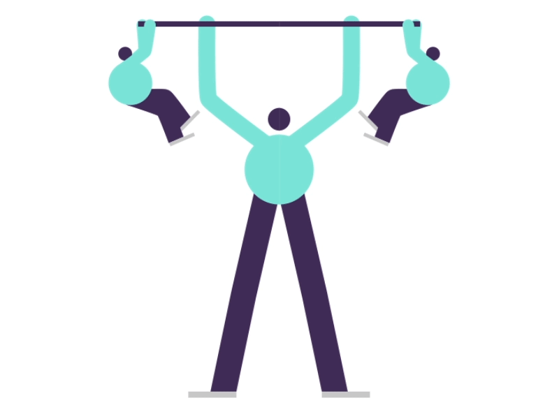 Lifting Weights 2d animation character lifting weights