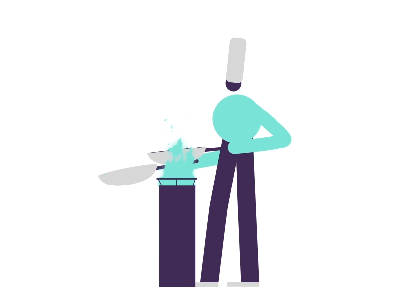 Chef cooking 2d animation character chef cooking gif pan