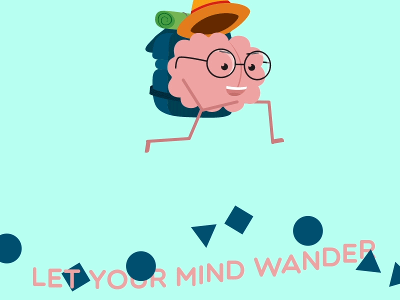 Let Your Mind Wander 2d animation brain gif idioms run wander