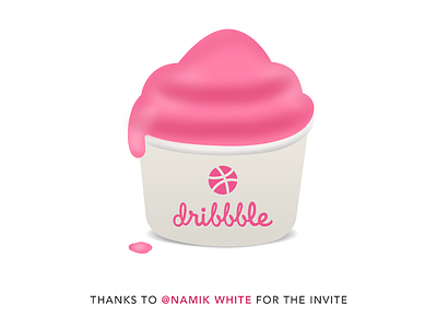 Hello Dribbble debut dribbble icecream invite shot