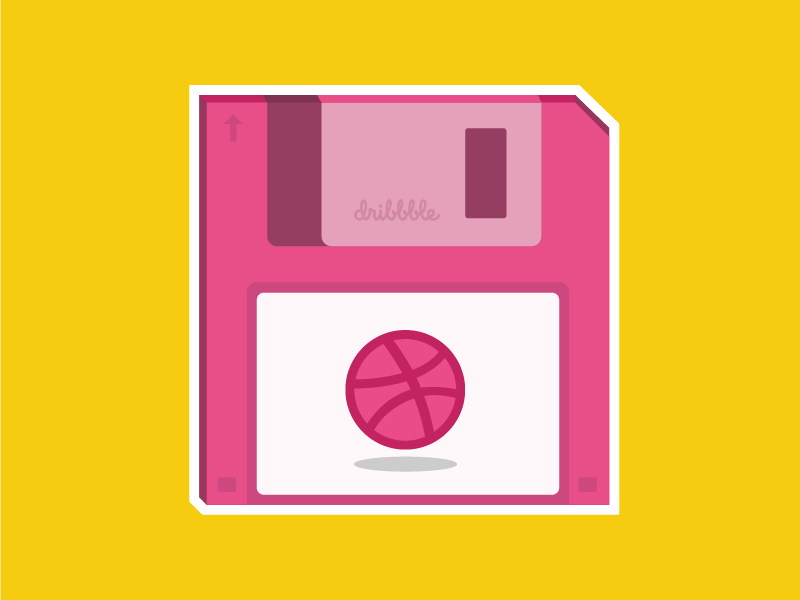 💾Floppy Disc 💾 sticker old school floppy sticker mule illustration rebound dribbble floppy disc