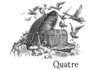 NATURE HOSTILE II - Quatre beach drawing hatching illustration rotring salvat steeven