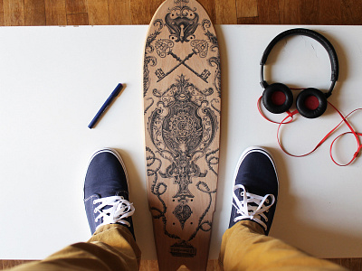 TIME IS THE KEY - Drawing on skateboard