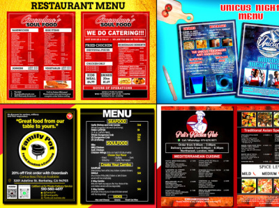 Food Flyer adobe photoshop difold food flyer food menu graphic design restaurants singel side trifold