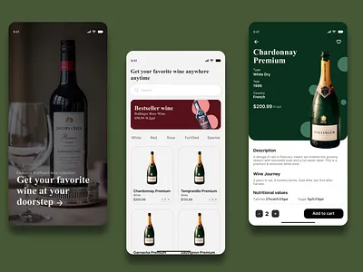 Wine App Design app app design branding design illustration ui ux wineapp