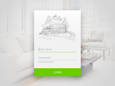 Login panel - Home Cotrol App