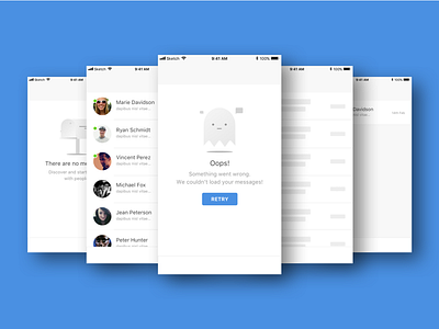 5 UI States of a message screen - UI STACK scott hurff ui ui design ui principles ui stack ui states ui states breakdown