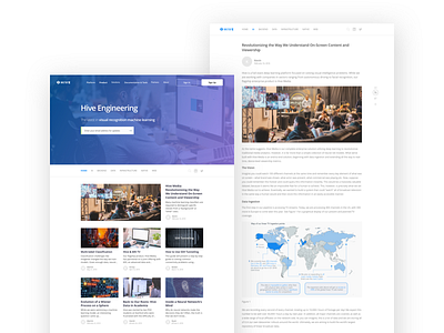Hive Engineering Blog page ai blog design machine learning web page