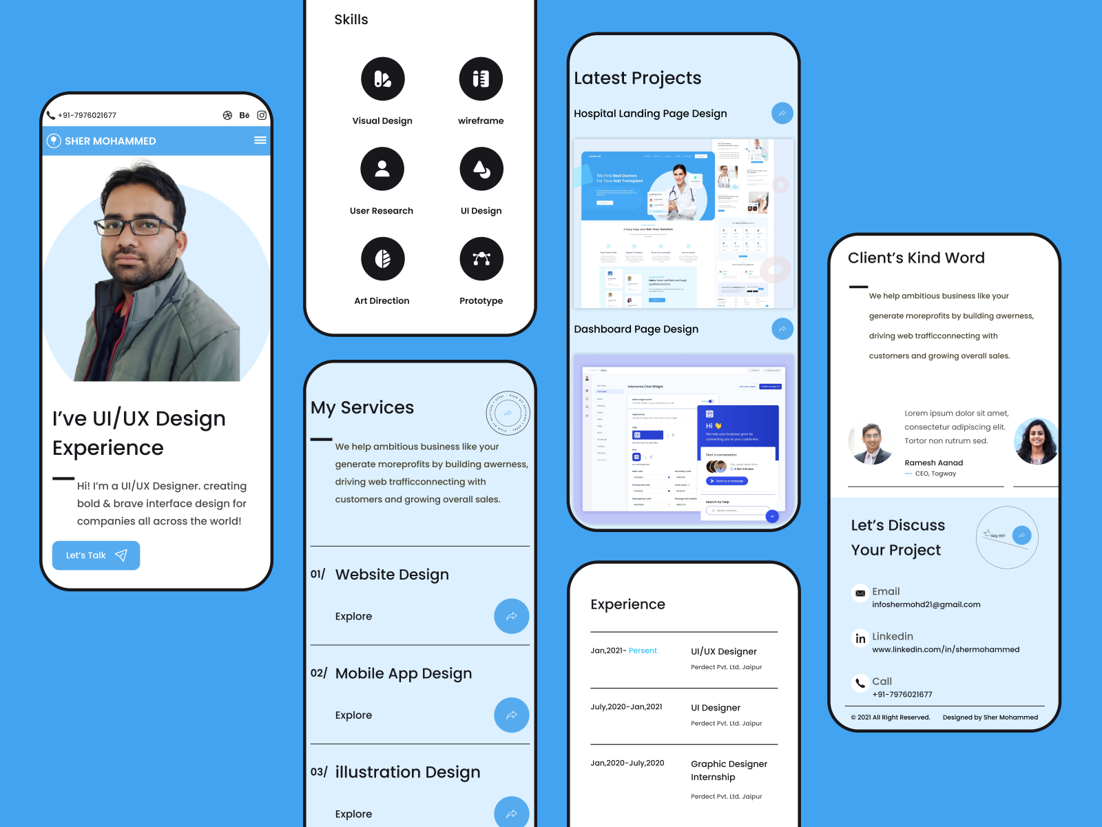 UI/UX Designer Portfolio Application by Sher Mohammed on Dribbble