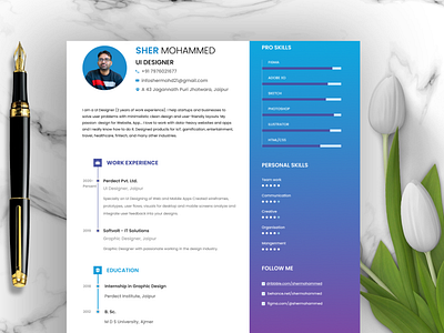 Resume Template CV with Photo by Sher Mohammed on Dribbble