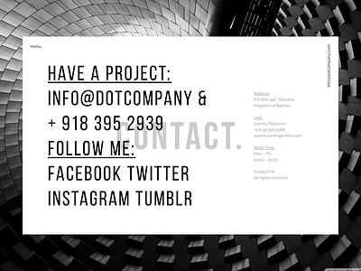 DOT. Contact us page. architecture company amazing colors design landingpage simple webdesign work