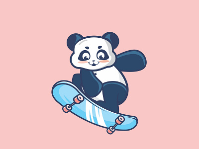 panda skate animation art cute design drawing graphic design illustration logo sticker vector