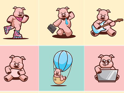 CUTE PIG animation art branding design drawing graphic design illustration logo pig piggy vector