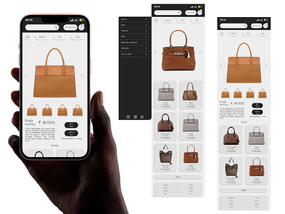 Bolusso (Luxury Bags online store) app design application ecoommerce graphic design shopping store ui uiux ux