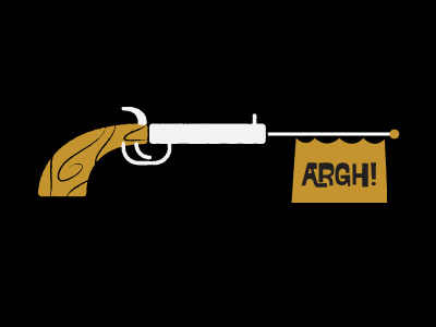 Argh! gun illustration pirate treasure island