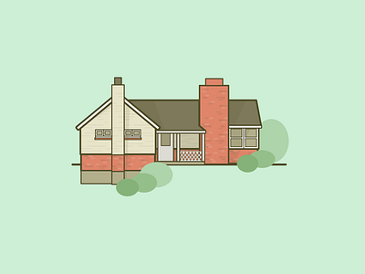 Our House home home sweet home house illustration ranch vector