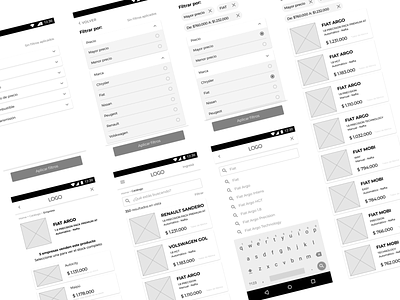 Wireframes - Carmuv Mobile mobile ux wireframes