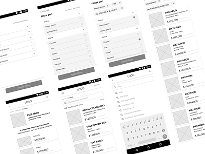 Wireframes - Carmuv Mobile