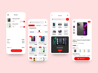 E-Commerce App cart design e commerce app ecommerce app electronic shopping app mobile shop shopping app ui ux
