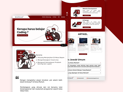 Landing Page Kelas Markah, website E-course