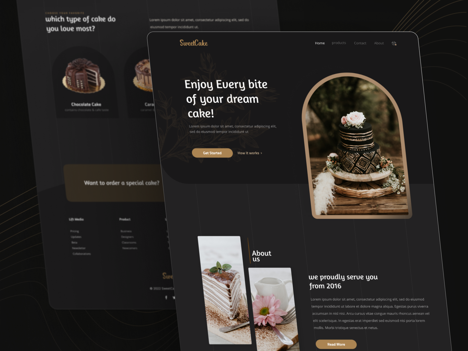 Cakeshop Website design | Sweetcake by Arad Ahmadpour on Dribbble