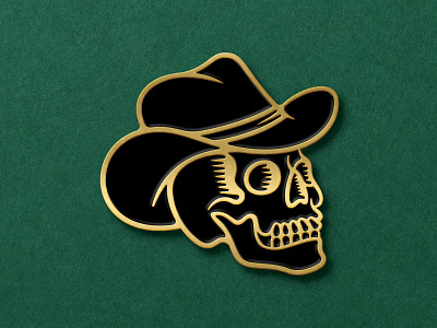 Cowboy Skull Enamel Pin cowboy enamel enamel pin illustration