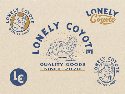 Lonely Coyote - Responsive Branding branding coyote logo reponsive branding true grit texture supply western
