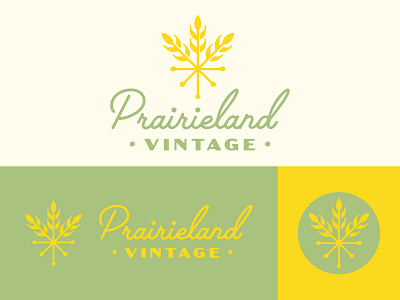 Prairieland Vintage branding logo mid century modern midcentury palm canyon drive prairie prairies responsive branding starburst vintage wheat