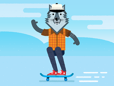 Skateboardin Wolf