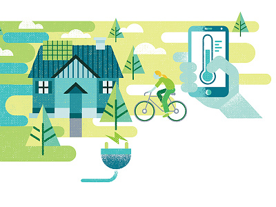 Tips for Becoming Carbon-Friendly 2 bicycle carbon energy environment illustration smart home