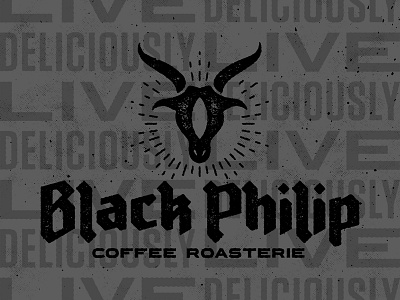 Black Phillip Coffee black phillip coffee daily logo challenge goat grunge roasterie satanic texture