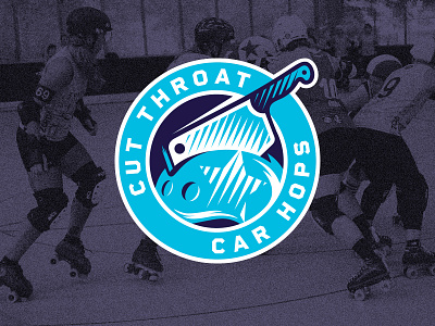 Cut Throat Car Hops - Roller Derby Logo cleaver helmet knife logo roller derby