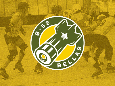 B-52 Bellas - Roller Derby Logo b 52 bomb logo roller derby skate wheel sports branding wheel