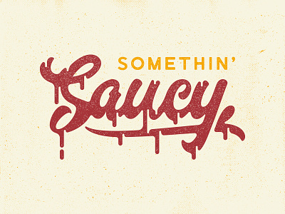 Somethin' Saucy barbecue bbq branding drip drippy food truck logo sauce saucy