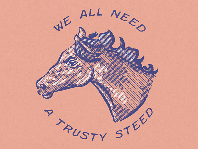 Trusty Steed cowboy illustration trusty steed western