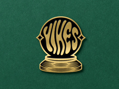 The Future is Yikes crystal ball enamel pin fortune magic