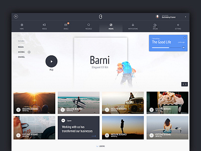 Barni-for-Media UI Kit barni cover landing market mockup premium resources sliders template ui uikit ux