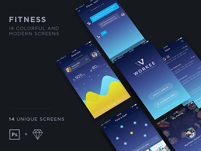 AON UI kit app fitness interface ios marketme mobile music professional ui ux webdesign
