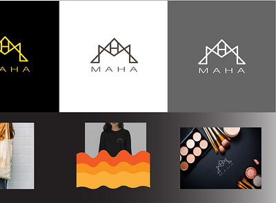 logo from your nam, Maha branding illustration logo name typography