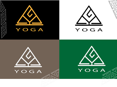 Yoga, logo by name of yoga branding design illustration logo name typography vector