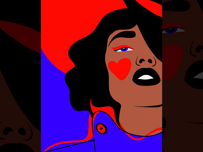 Heart girl art artwork blue comics eye girl hat heart illustration lady lips love procreate red sophisticated vector